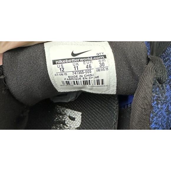 Nike Flyknit Racer Blue White Black Green Running Shoes‎ 747355-005 Mens Size 12 - Picture 4 of 5